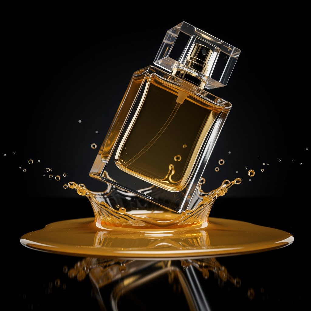 Perfume Bottle in Liquid Gold
